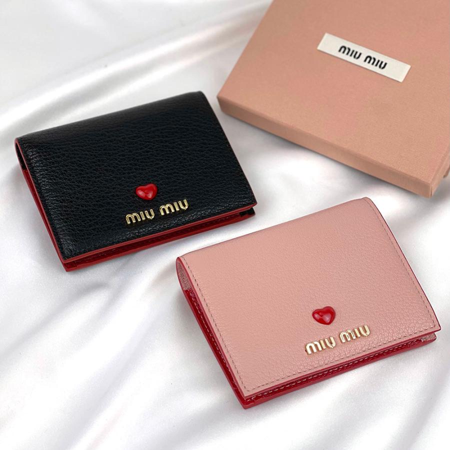 Miu Miu ミュウミュウ Madras ハート 折り畳み財布 レザー 財布 コンパクト レディース ブラック Nero ピンクベージュ Orchidea 5mv42bc3f0002 Miumiu 5mv42bc3f0002 セレクトショップ Felice Yahoo 店 通販 Yahoo ショッピング