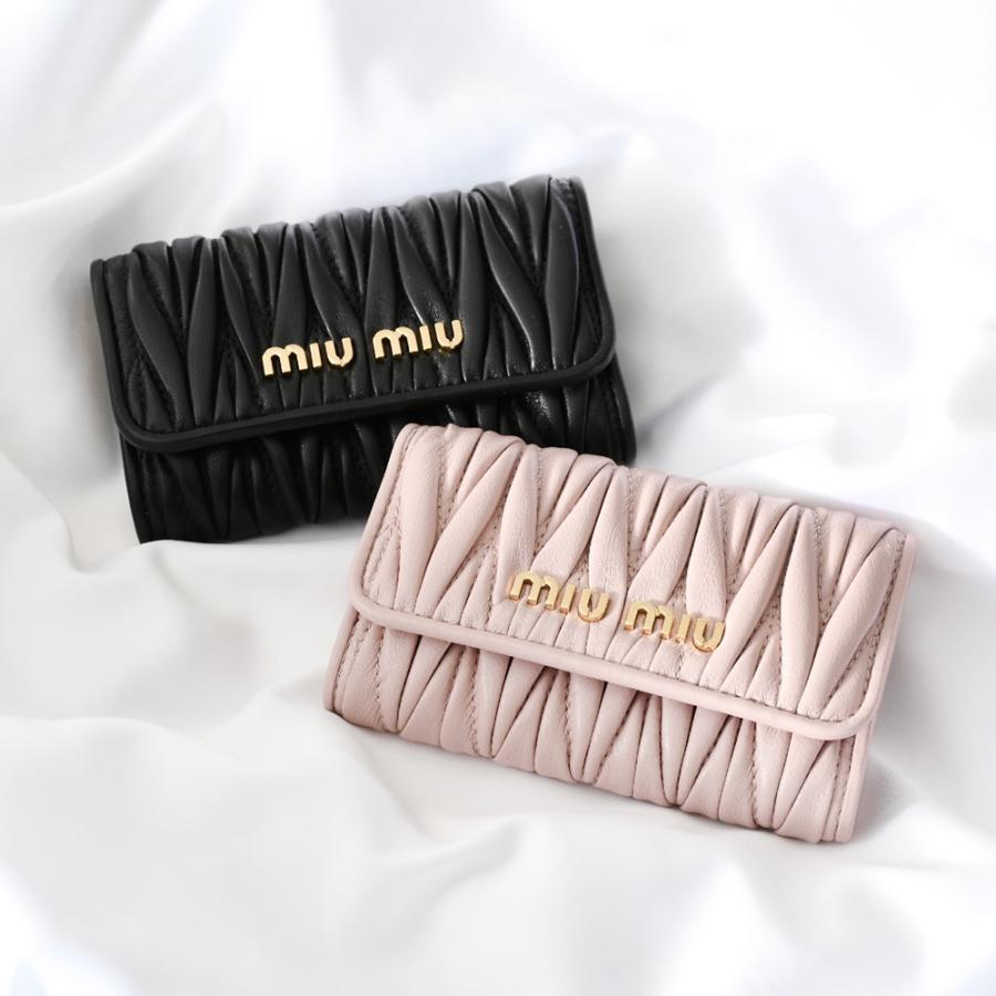 Miu Miu ミュウミュウ キーケース マトラッセ レザー Nero ブラック Cielo ブルー 6連 キーホルダー レディース 5pg222n ギフト プレゼント オススメ Miumiu 5pg222n セレクトショップ Felice Yahoo 店 通販 Yahoo ショッピング
