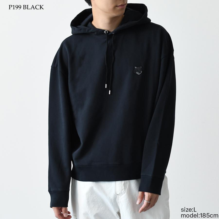 【❣️定価35200円❣️】メゾンキツネ 黒パーカー Lサイズ MAISON KITSUNE メゾンキツネ パーカー スウェット プルオーバー