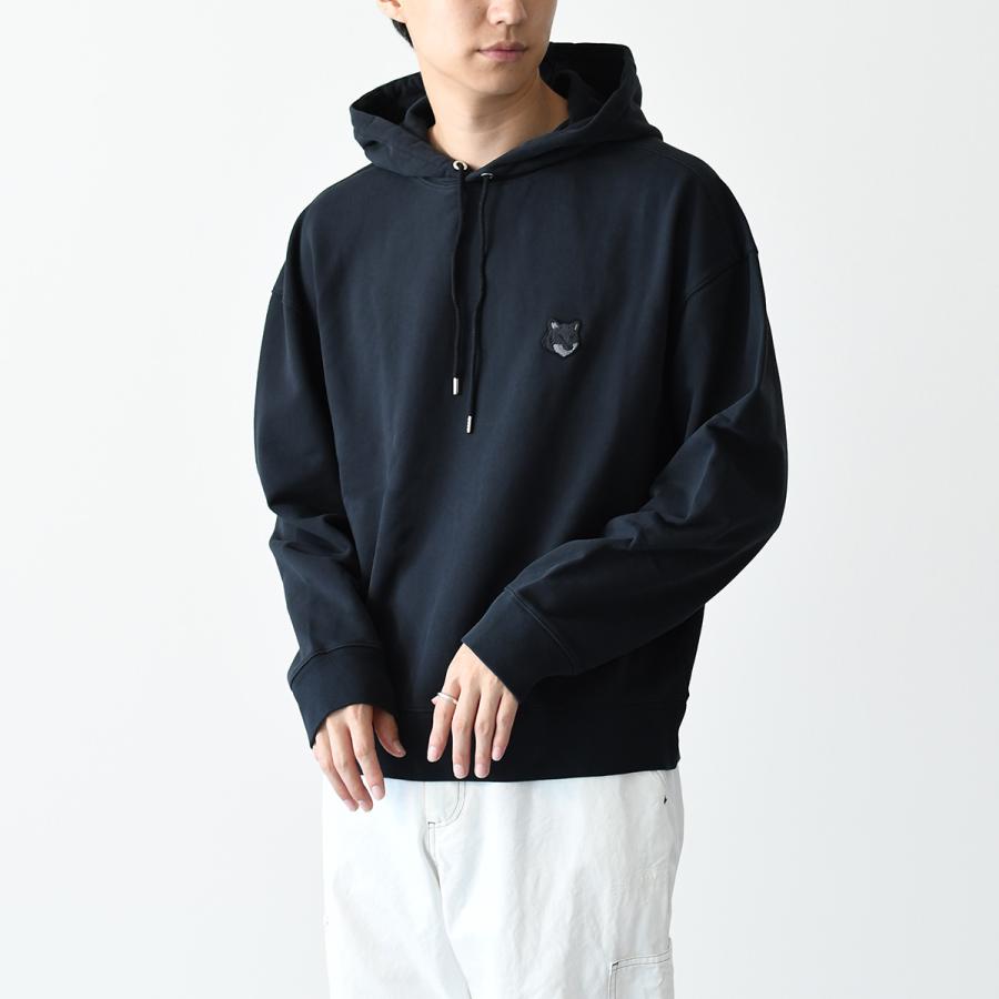 メゾンキツネ スウェット パーカー　ロゴ　ブラック MAISON KITSUNE メゾンキツネ パーカー スウェット プルオーバー