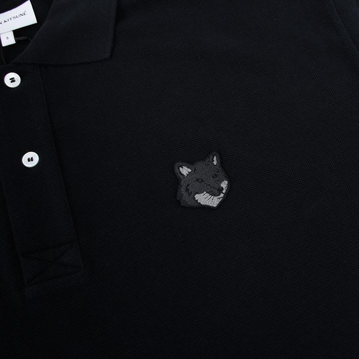 617 MAISON KITSUNE メゾンキツネ ポロシャツ ブラック 定番✨ MAISON KITSUNE メゾンキツネ ポロシャツ BOLD FOX HEAD PATCH