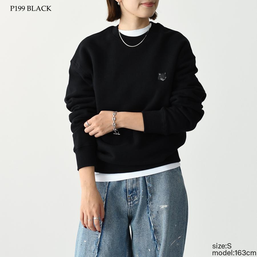 国内正規品MAISON KITSUNE メゾンキツネ　スウェット　ブラック　S MAISON KITSUNE メゾン キツネ スウェット FOX HEAD PATCH