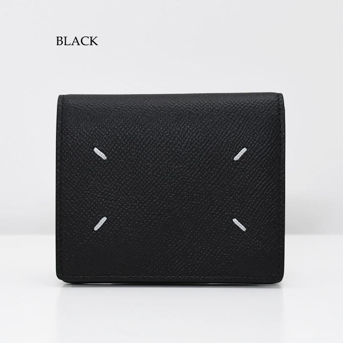 MAISON MARGIELA メゾン マルジェラ ミニ財布 GLAM SLAM 二つ折り 財布 SA3UI0007P4745 シンプル 4ステッチ ブラック 黒 メンズ ギフトの画像