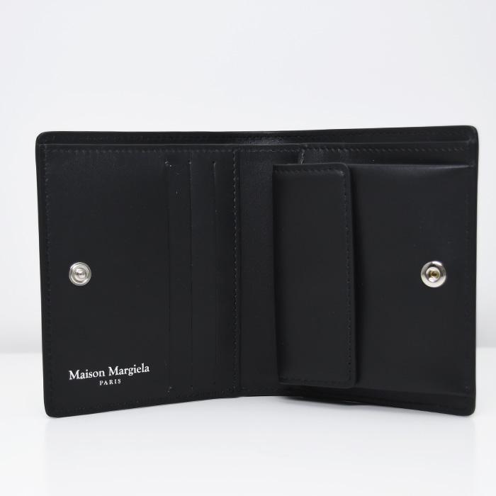 MAISON MARGIELA メゾン マルジェラ ミニ財布 GLAM SLAM 二つ折り 財布 SA3UI0007P4745 シンプル 4ステッチ ブラック 黒 メンズ ギフトの画像