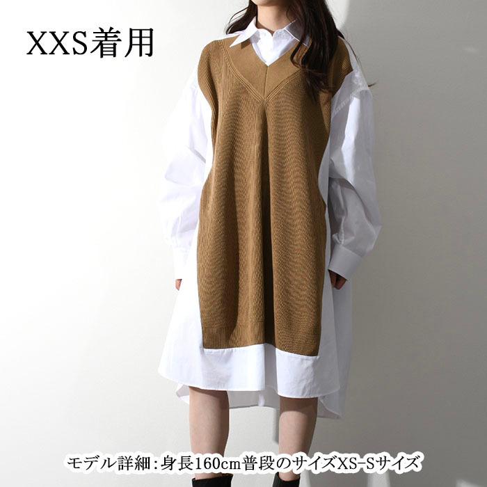 XXS 新品 メゾンマルジェラ Spliced ニット シャツ ワンピース 白- XXS 新品 メゾンマルジェラ Spliced ニット シャツ ワンピース 白-