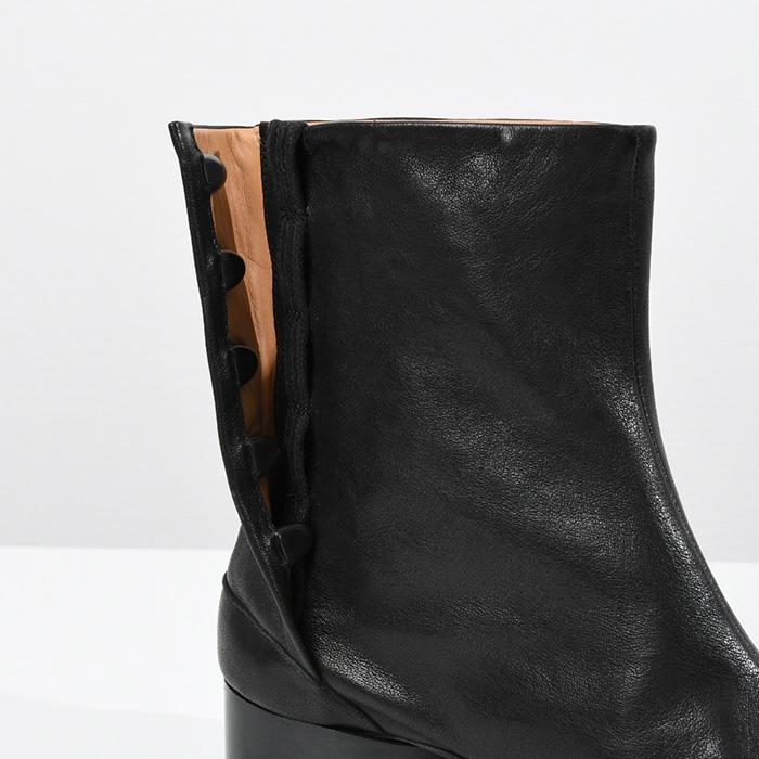 マルジェラ ヴィンテージレザー 足袋ブーツ カーキ 37 Tabi boot(vintage leather)-足袋ビンテージレザーブーツ-Maison