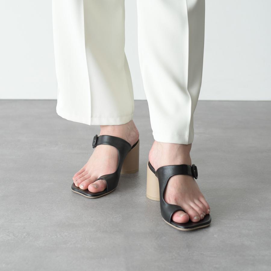 MM6 MAISON MARGIELA エムエムシックス メゾン マルジェラ ミュール S59WP0182P2589 レザー サンダル 黒 ブラック 春夏 ストラップ ヒール 人気｜selectshopfelice｜03