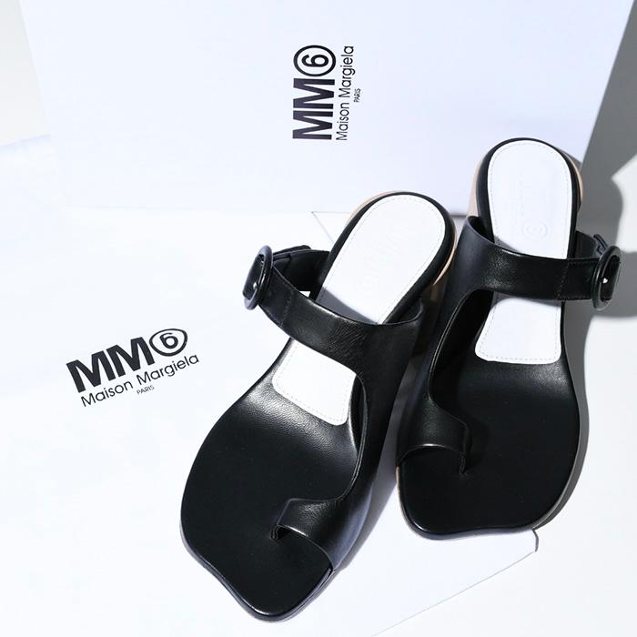 MM6 MAISON MARGIELA エムエムシックス メゾン マルジェラ ミュール S59WP0182P2589 レザー サンダル 黒 ブラック 春夏 ストラップ ヒール 人気｜selectshopfelice｜08