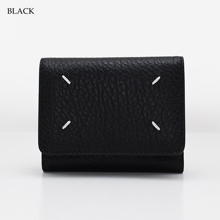 MAISON MARGIELA メゾン マルジェラ 折り財布 ミニ財布 コンパクト財布 ZIP付 3つ折り 財布 SA3UI0010P4455 メンズ ブラック 4ステッチ 人気 おすすめの画像