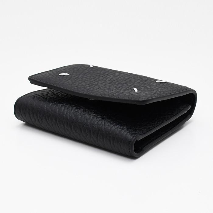 MAISON MARGIELA メゾン マルジェラ 折り財布 ミニ財布 コンパクト財布 ZIP付 3つ折り 財布 SA3UI0010P4455 メンズ ブラック 4ステッチ 人気 おすすめの画像
