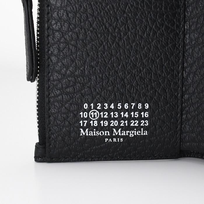 MAISON MARGIELA メゾン マルジェラ 折り財布 ミニ財布 コンパクト財布 ZIP付 3つ折り 財布 SA3UI0010P4455 メンズ ブラック 4ステッチ 人気 おすすめの画像