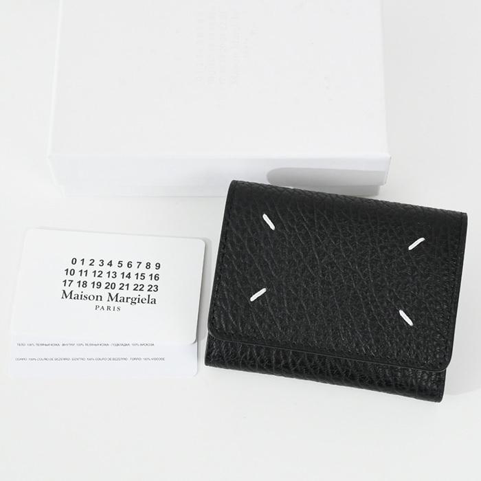 新品　メゾンマルジェラMaison Margiela三つ折り財布 コンパクト Maison Margiela（メゾンマルジェラ） 三つ折り財布 ミニ財布 ブラック