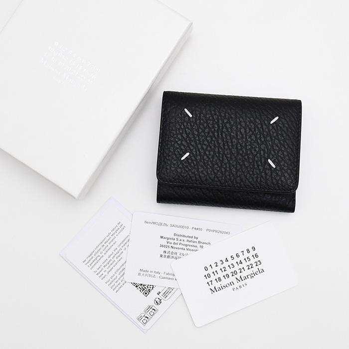 MAISON MARGIELA メゾン マルジェラ 折り財布 ミニ財布 コンパクト財布 ZIP付 3つ折り 財布 SA3UI0010P4455 メンズ ブラック 4ステッチ 人気 おすすめの画像