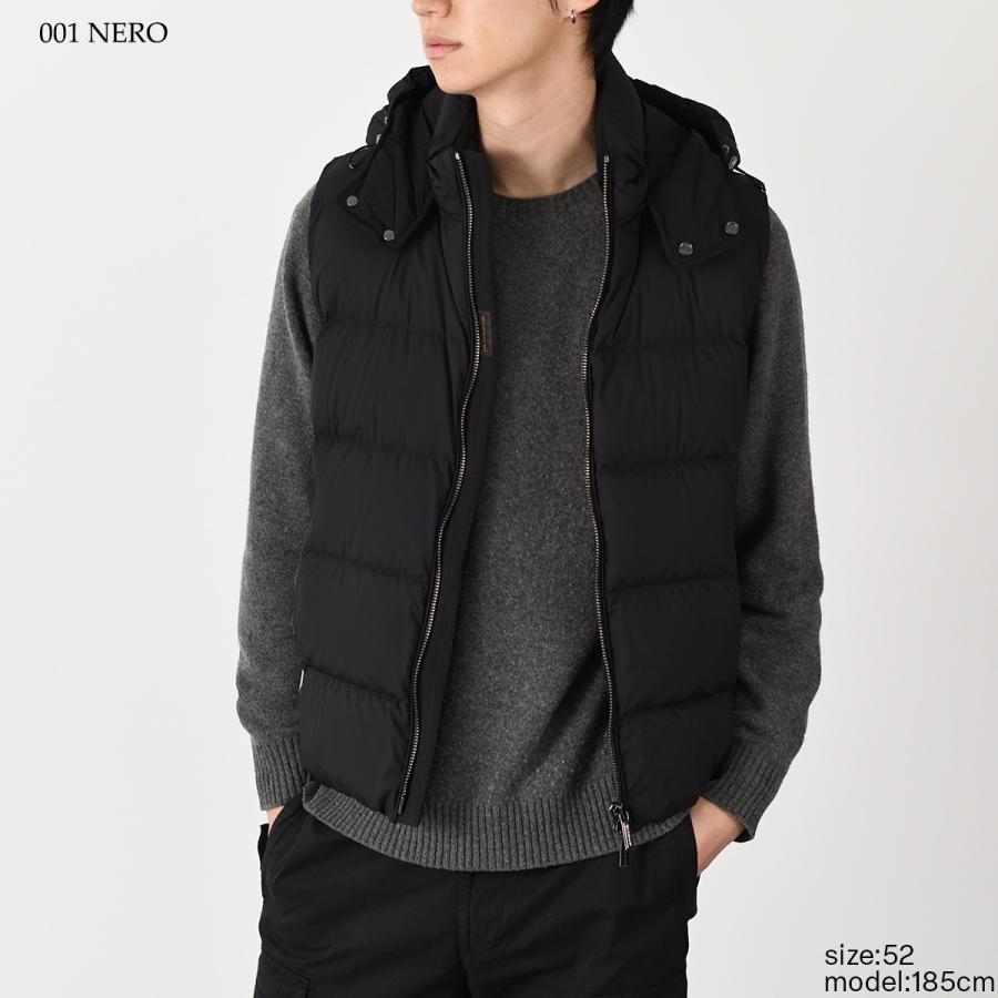 ムーレー MooRER FIRE-SKT ダウンベスト ブラック 48 MOORER (ムーレー) フード付きダウンベスト FIRE-SKT