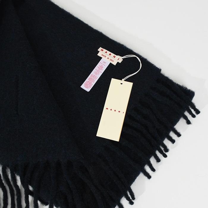 MARNI マルニ ロゴパッチスカーフ ブラッシュドアルパカ製 MARNI マルニ ロゴパッチスカーフ ブラッシュドアルパカ製