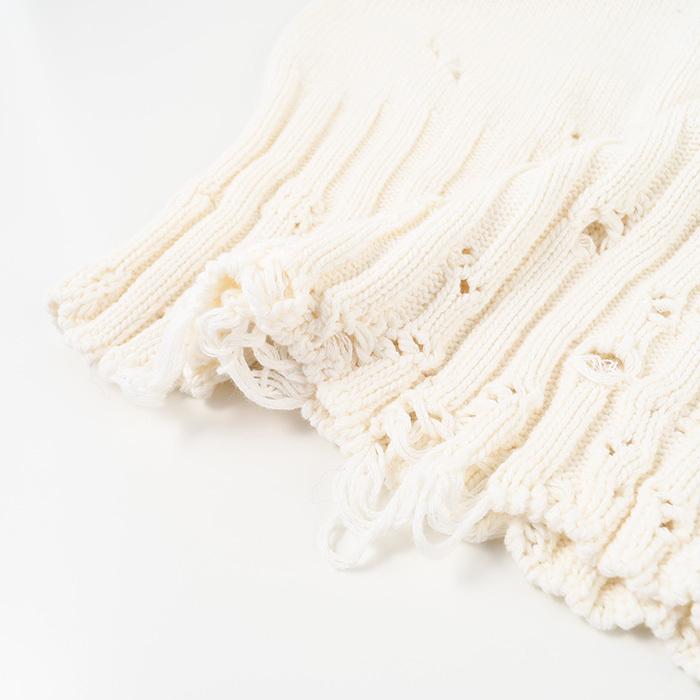 ANDMARY ホワイトニットセーター 長袖 オーバーサイズ セーター メンズ ニット メンズセーター ニット