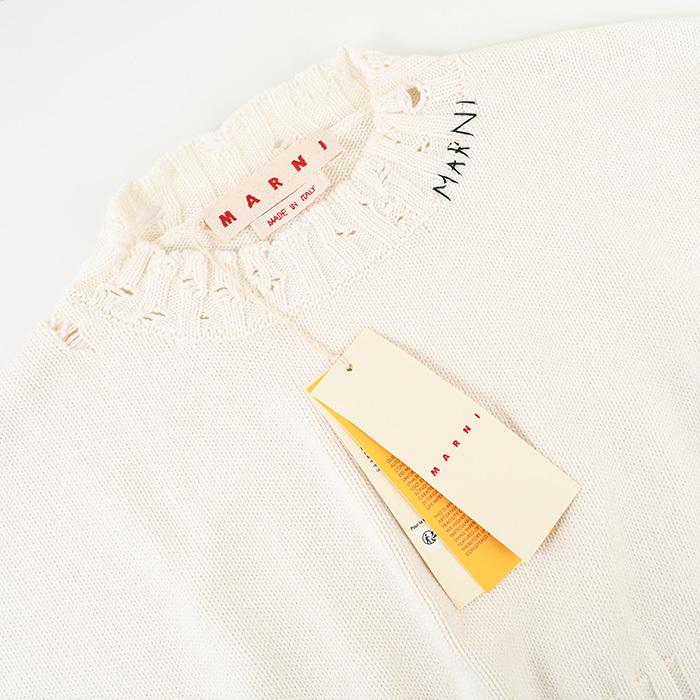 永野芽郁着用ニット　MARNI スウェット　クロップド丈　ビーズ刺繍ドローコード 永野芽郁着用ニット MARNI スウェット クロップド丈 ビーズ刺繍