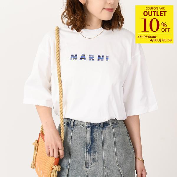 MARNI マルニ Tシャツ トップス カットソー ロゴ コットンTシャツ  