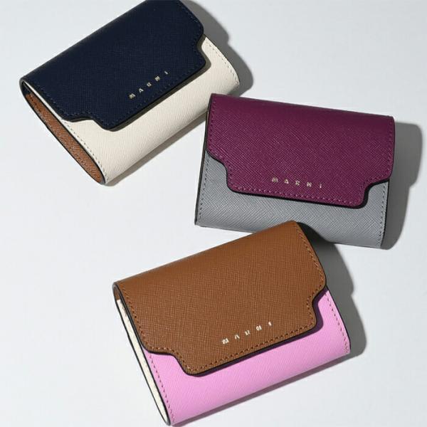 新品未使用】MARNI サフィアーノ バイカラー ウォレット コインケース-