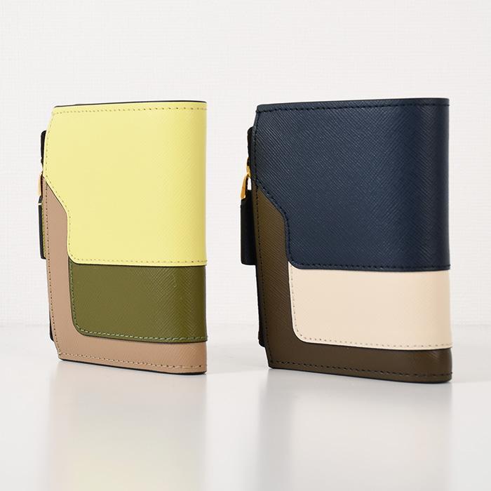 MARNI マルニ 財布 二つ折り財布 SAFFIANO バイカラー 2つ折り  