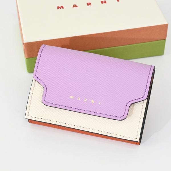 MARNI マルニ 三つ折り財布 財布 ミニ財布 バイカラー トリフォールド