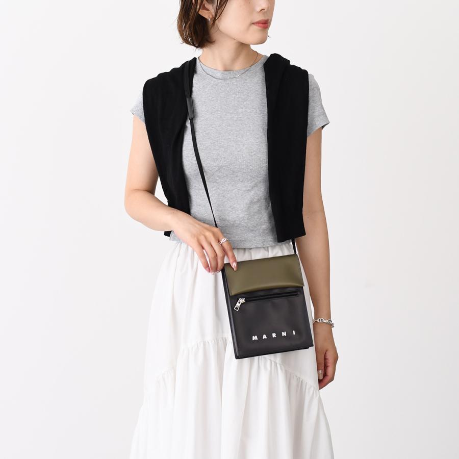 【ラスト1点】MARNI マルニ バッグ ショルダーバッグ ミニバッグ TRIBECA SBMQ0036A5 P5769 ブラック ホワイト レディース メッセンジャー