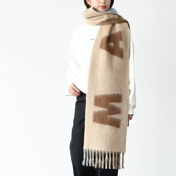 秋冬　MARNI マルニ　ラベルロゴ　モヘアマフラー MARNI（マルニ） マル二 マフラー ストール モヘア＆ウール マキシロゴ