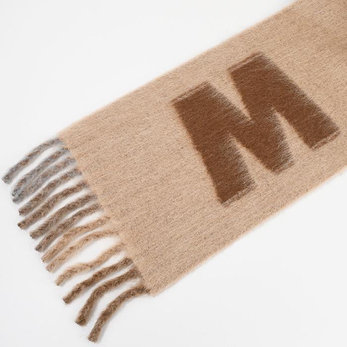 ◆ Marni ◆ ベージュ Maxi Logo マフラー MARNI マル二 マフラー ストール モヘア＆ウール マキシロゴ