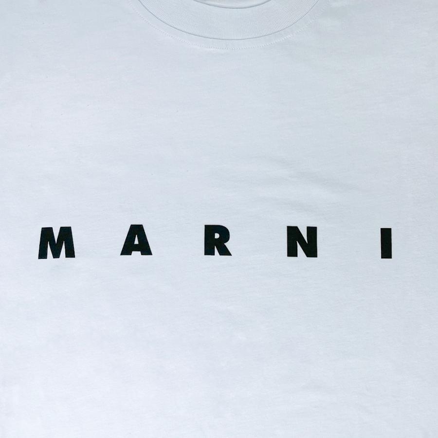 MARNI マルニ Tシャツ ロゴT コットン ロゴT BLUE ブルー ORANGE 