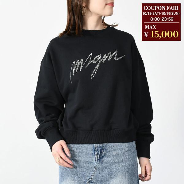 ★美品★MSGM ブラック トレーナー MSGM エムエスジーエム トレーナー プルオーバー スウェット