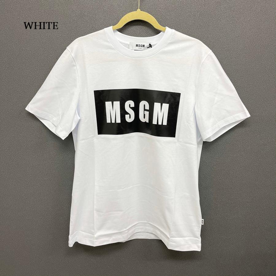 MSGM エムエスジーエム BOXロゴTシャツ ロゴT トップス メンズ WHITE 