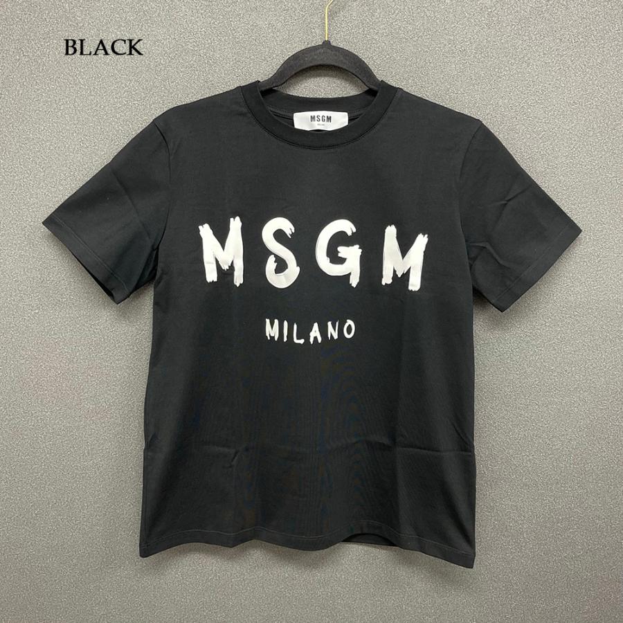 MSGM エムエスジーエム ロゴ Tシャツ レディース ロゴT WHITE BLACK 