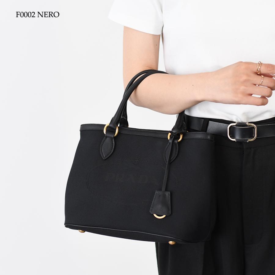 PRADA プラダ バッグ ロゴ ジャカード キャンバス ＆ レザー