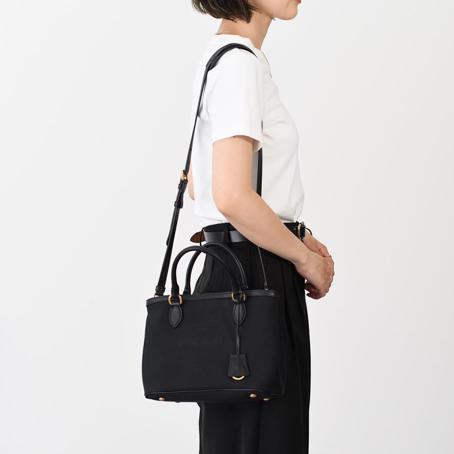 PRADA プラダ バッグ ロゴ ジャカード キャンバス ＆ レザー