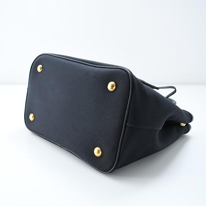 PRADA プラダ バッグ ロゴ ジャカード キャンバス ＆ レザー