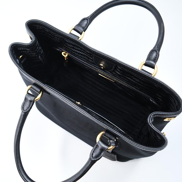 PRADA プラダ バッグ ロゴ ジャカード キャンバス ＆ レザー