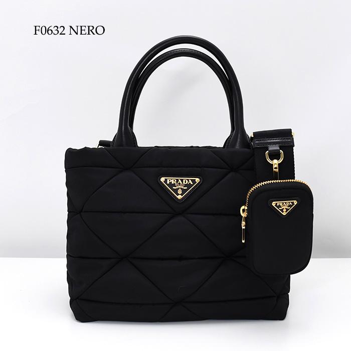 PRADA プラダ バッグ Re-Nylon パデッド トートバッグ 1BG373 RDJN レディース 2WAY ハンドバッグ ブラック キルティング トライアングル ギフト_6