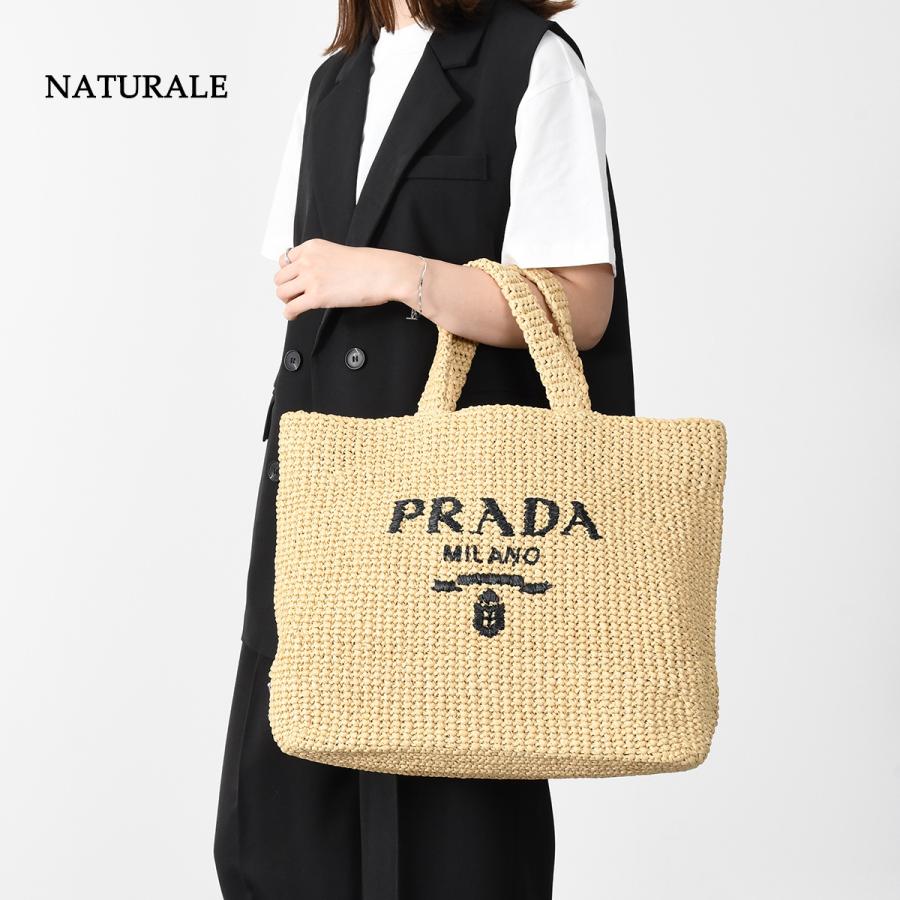 PRADA プラダ ラフィア トートバッグ BAG 鞄 かごバッグ バッグ 1BG392 2A2T シンプル 無地 ロゴ ナチュラル ベージュ  A4収納 レディース ギフト オススメ