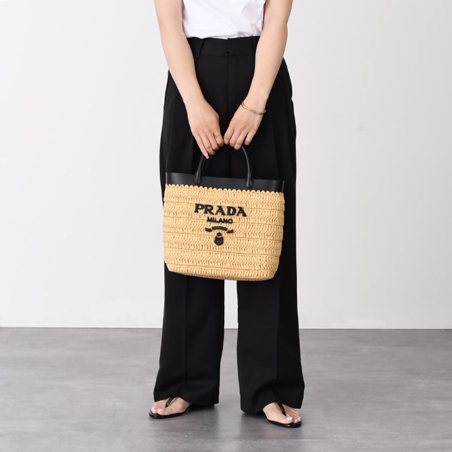 PRADA(プラダ)かごバッグ 2WAY ショルダーバッグ ベージュ/ブラック PRADA かごバッグ 2WAY ショルダーバッグ ベージュ/ブラック