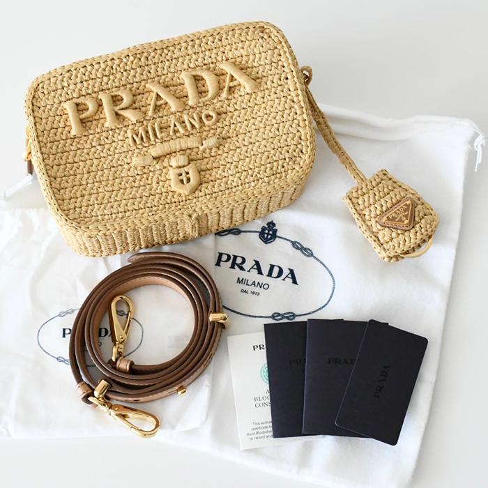新品未使用☆PRADA プラダ　ラフィア　クロシェ　ミニショルダーバッグ 送料関税込☆Prada プラダ ラフィア クロシェ ショルダーバッグ (PRADA