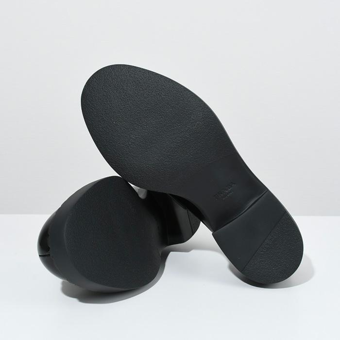 プラダ 23cm　トライアングル　ローファー ブラック　チョコレート ヒール プラダ 23cmトライアングルローファー ブラックチョコレート ヒール