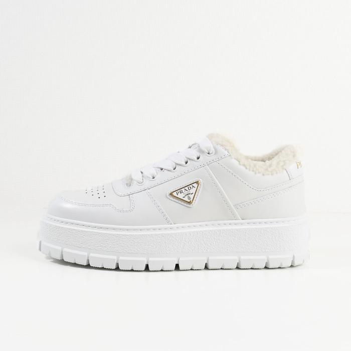 プラダPRADA 靴　7インチ（41） PRADA プラダ 靴 シューズ スニーカー レザーxシアリング 1E947M