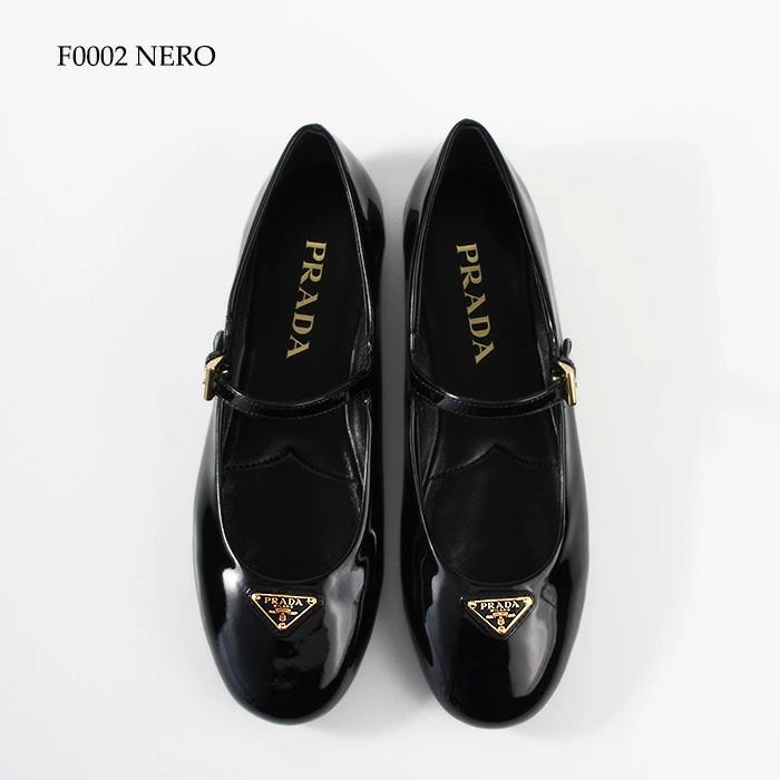 【美品】PRADA プラダ フラットシューズ バレエ パンプス リボン 黒 PRADA フラットバレエシューズ 黒