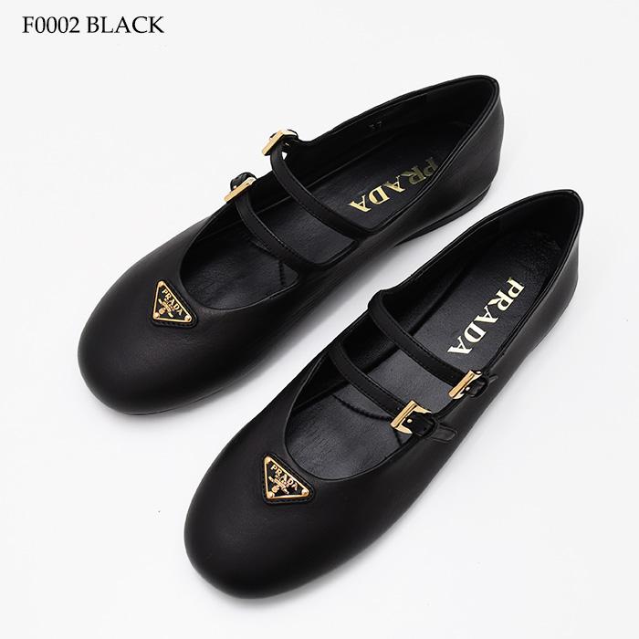 美品 PRADA バレエ シューズ 黒 36 スタッズ ベルト フラット 靴 PRADA（プラダ） シューズ フラットシューズ 1F567N069 バレリーナ