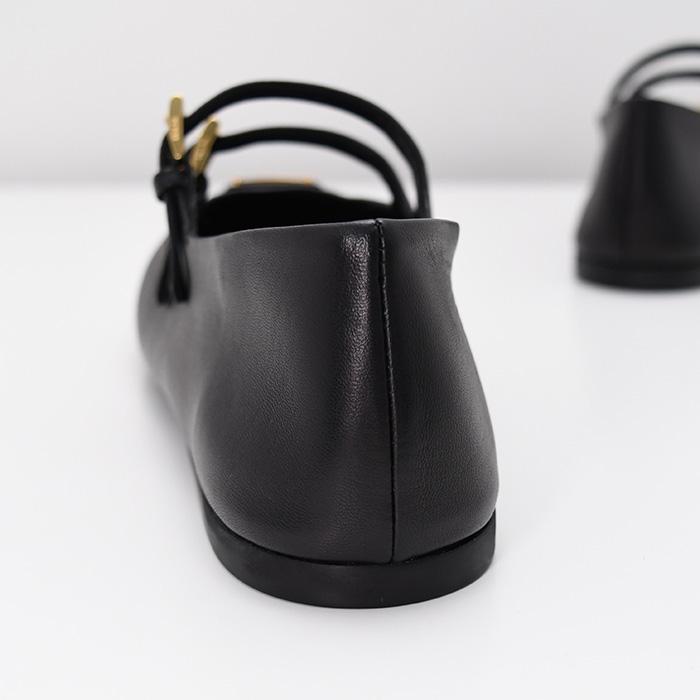 【美品】PRADA /プラダ バレエシューズ ブラック 23センチ ☆Prada☆ロゴ入り レザーリボン付 バレエシューズ (PRADA/バレエ