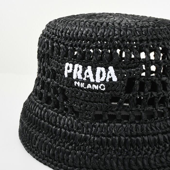 PRADA（プラダ） バケットハット 帽子 バケハ ウーブンファブリック