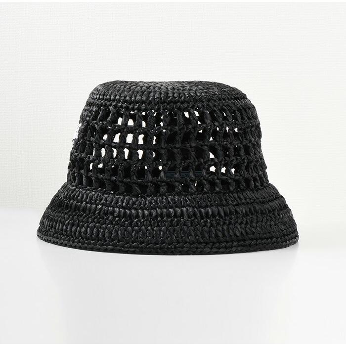 PRADA プラダ バケットハット 帽子 バケハ ウーブンファブリック 1HC137 2C2T レディース ブラック ホワイト ナチュラル 人気 ギフト ロゴ 爆買の画像