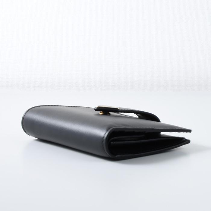 PRADA 黒 レザー 長財布 認証カード付き プラダ 二つ折り財布 財布 レディース サフィアーノ メタル