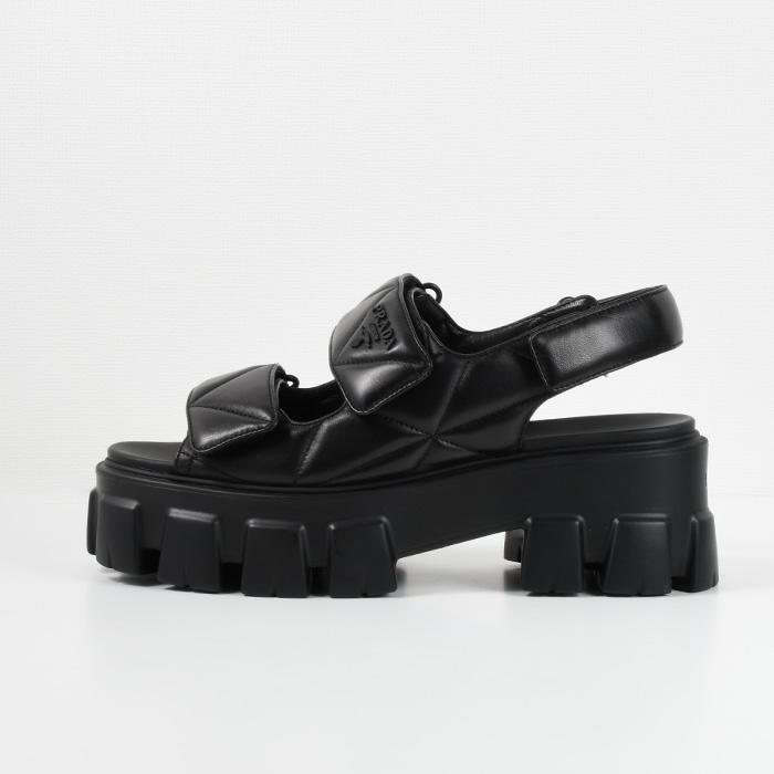 【直営店買付】プラダ☆サンダル1X439N_038 楽天市場】PRADA プラダ レザーサンダル シューズ モノリス