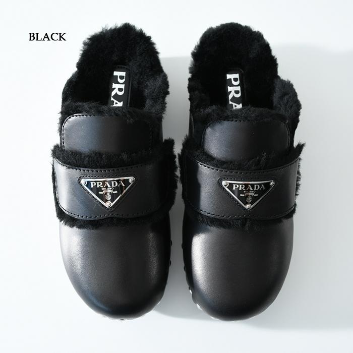 PRADA プラダ 靴 シューズ スムースレザー シアリングクロッグ